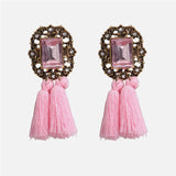 Ztech Fashion Orange Pink Resin Tassel Drop Earrings For Women Girls Za Wedding Jewelry 32 Designs Dangle Statement Earrings