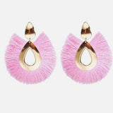 Ztech Fashion Orange Pink Resin Tassel Drop Earrings For Women Girls Za Wedding Jewelry 32 Designs Dangle Statement Earrings