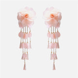 Ztech Fashion Orange Pink Resin Tassel Drop Earrings For Women Girls Za Wedding Jewelry 32 Designs Dangle Statement Earrings