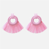 Ztech Fashion Orange Pink Resin Tassel Drop Earrings For Women Girls Za Wedding Jewelry 32 Designs Dangle Statement Earrings