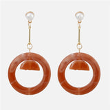 Ztech Fashion Orange Pink Resin Tassel Drop Earrings For Women Girls Za Wedding Jewelry 32 Designs Dangle Statement Earrings