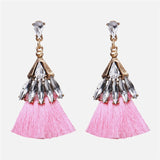 Ztech Fashion Orange Pink Resin Tassel Drop Earrings For Women Girls Za Wedding Jewelry 32 Designs Dangle Statement Earrings