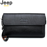JEEP BULUO Luxury Brand  Men's Handbag Day Clutches Bags For Phone and Pen High Quality Spilt Leather Wallets Hand bag Male