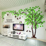Large Size Tree Acrylic Decorative 3D Wall Sticker DIY Art TV Background Wall Poster Home Decor Bedroom Living Room Wallstickers