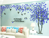 Large Size Tree Acrylic Decorative 3D Wall Sticker DIY Art TV Background Wall Poster Home Decor Bedroom Living Room Wallstickers