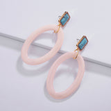 Fashion Trend Jewelry Kendra Style Acrylic Resin Flat Leopard Geometry Dangle Astoria Drop Earrings C Resin Earrings for Women