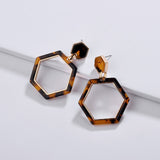 Fashion Trend Jewelry Kendra Style Acrylic Resin Flat Leopard Geometry Dangle Astoria Drop Earrings C Resin Earrings for Women