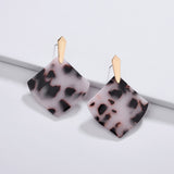 Fashion Trend Jewelry Kendra Style Acrylic Resin Flat Leopard Geometry Dangle Astoria Drop Earrings C Resin Earrings for Women