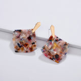 Fashion Trend Jewelry Kendra Style Acrylic Resin Flat Leopard Geometry Dangle Astoria Drop Earrings C Resin Earrings for Women