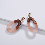 Fashion Trend Jewelry Kendra Style Acrylic Resin Flat Leopard Geometry Dangle Astoria Drop Earrings C Resin Earrings for Women