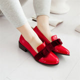 Toe Preppy Flats Red Casual Office