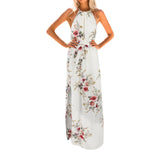 women's dress 2019 Fashion Women Print Boho Floral Long Maxi Dress Sleeveless Evening Party Summer Beach Sundress O-Neck #30