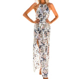women's dress 2019 Fashion Women Print Boho Floral Long Maxi Dress Sleeveless Evening Party Summer Beach Sundress O-Neck #30