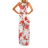 women's dress 2019 Fashion Women Print Boho Floral Long Maxi Dress Sleeveless Evening Party Summer Beach Sundress O-Neck #30